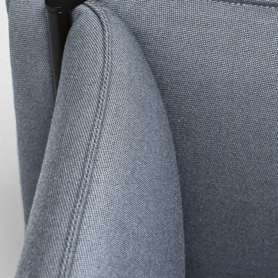 Exceptional LaCividina Pinch lounge chair with slender metal frames and uniform gray woven textile upholstery with a matte finish