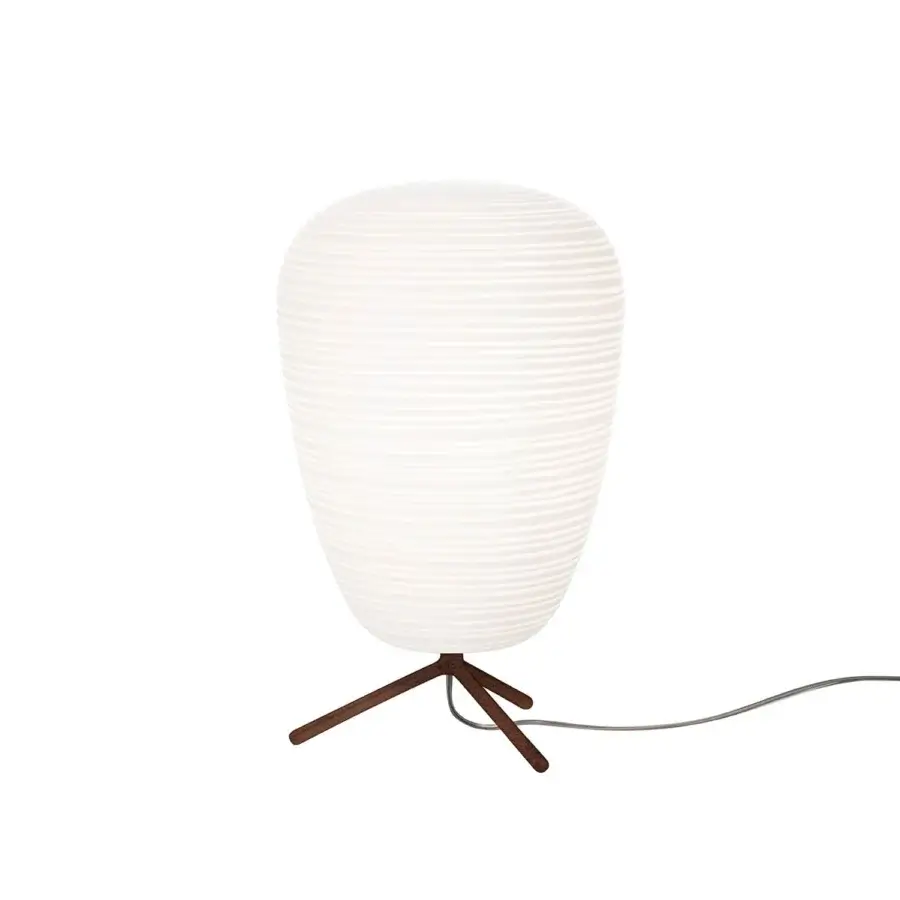Exceptional Foscarini Rituals lamp with hand-grinding, acid-immersed blown glass and dark brown epoxy powder coated metal base