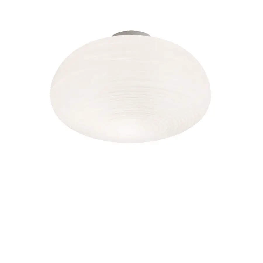 Superior Foscarini Rituals ceiling lamp with a spherical shade crafted from fixed blown glass and a striped finish
