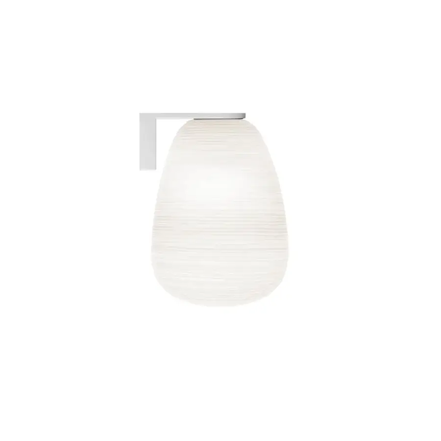 Distinguished Foscarini Rituals wall lamp with a teardrop diffuser in blown glass and epoxy powder coated metal finish
