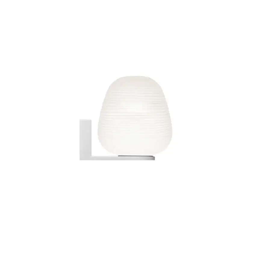 Superior Foscarini Rituals wall lamp in striped blown glass with a plaster-like acid-etched finish and matte metal bracket