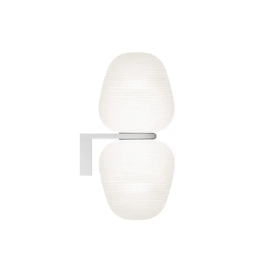 Elegant Foscarini Rituals wall lamp with hand-blown glass diffusers and a matte gray epoxy powder-coated metal arm