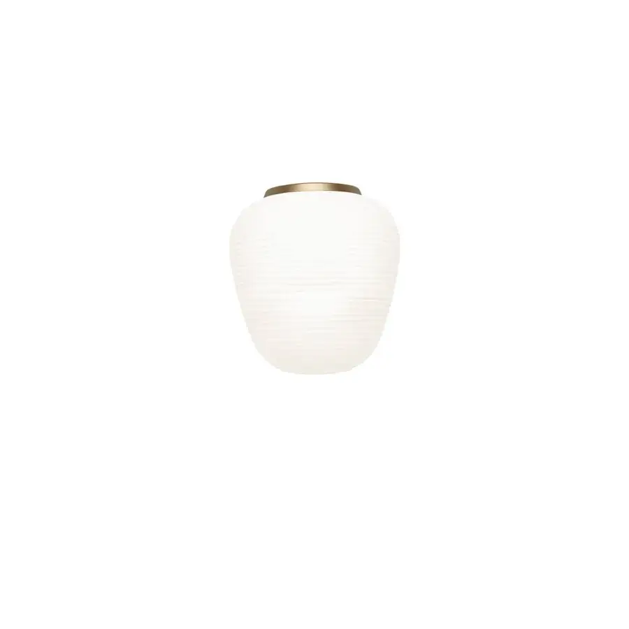 Exceptional Foscarini Rituals Semi wall lamp with hand-blown glass, unique striped texture and gold-toned epoxy powder coated metal mount