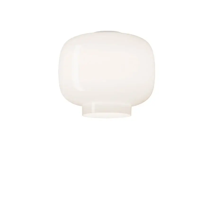 Superior Foscarini Chouchin ceiling lamp with hand-blown cased glass diffuser and glossy white finish