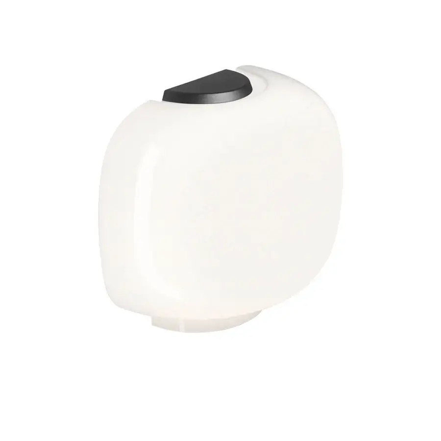 Superior Foscarini Chouchin Semi wall lamp with hand-blown cased glass diffuser and glossy white body