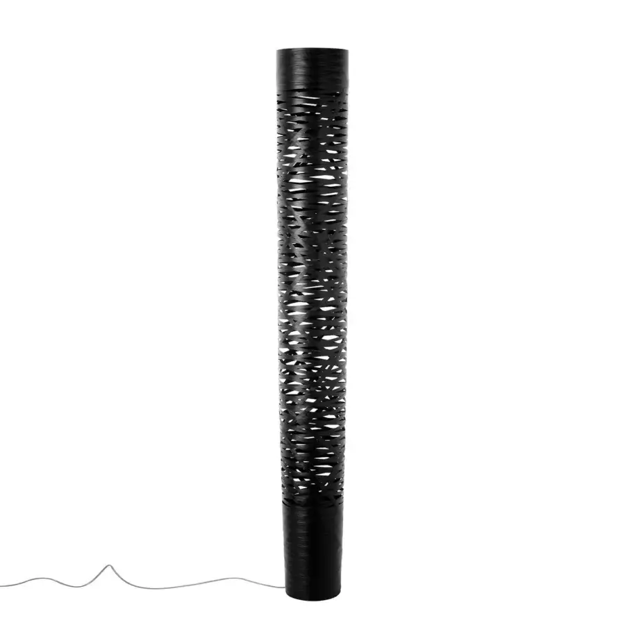 Exceptional Foscarini Tress floor lamp in black with a fiberglass composite diffuser and epoxy powder coated finish