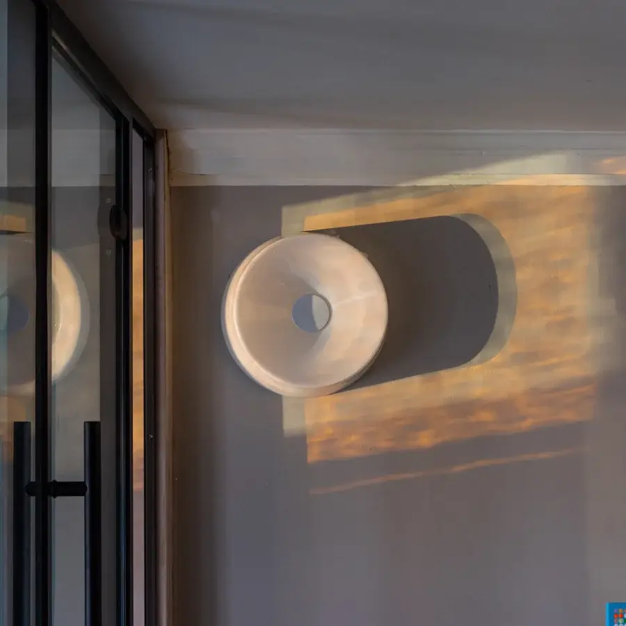 Distinguished Foscarini Lumiere wall lamp with hand-blown cased glass diffuser and glossy warm white epoxy powder-coated metal base
