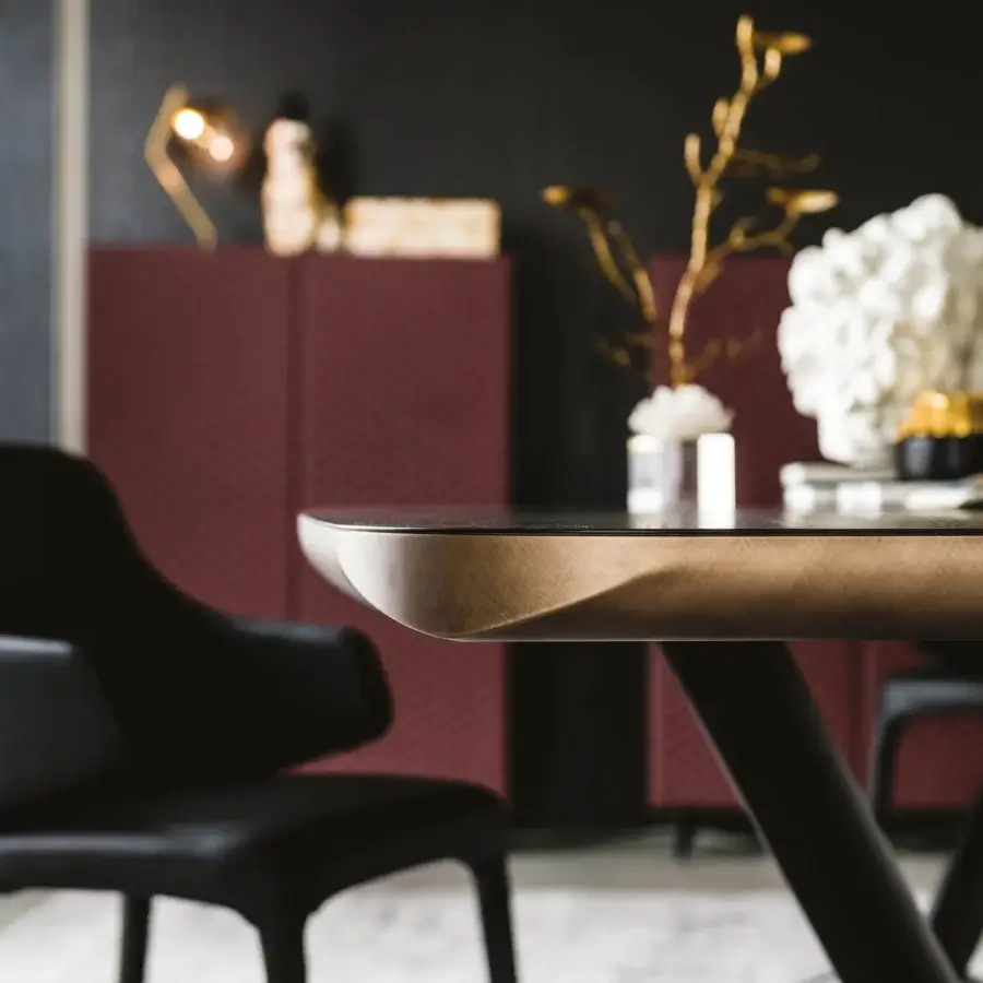 Superior Cattelan Italia Planer Wood table with a barrel-shaped wooden top and dark-colored supporting structure exhibiting a smooth, dark-stained finish