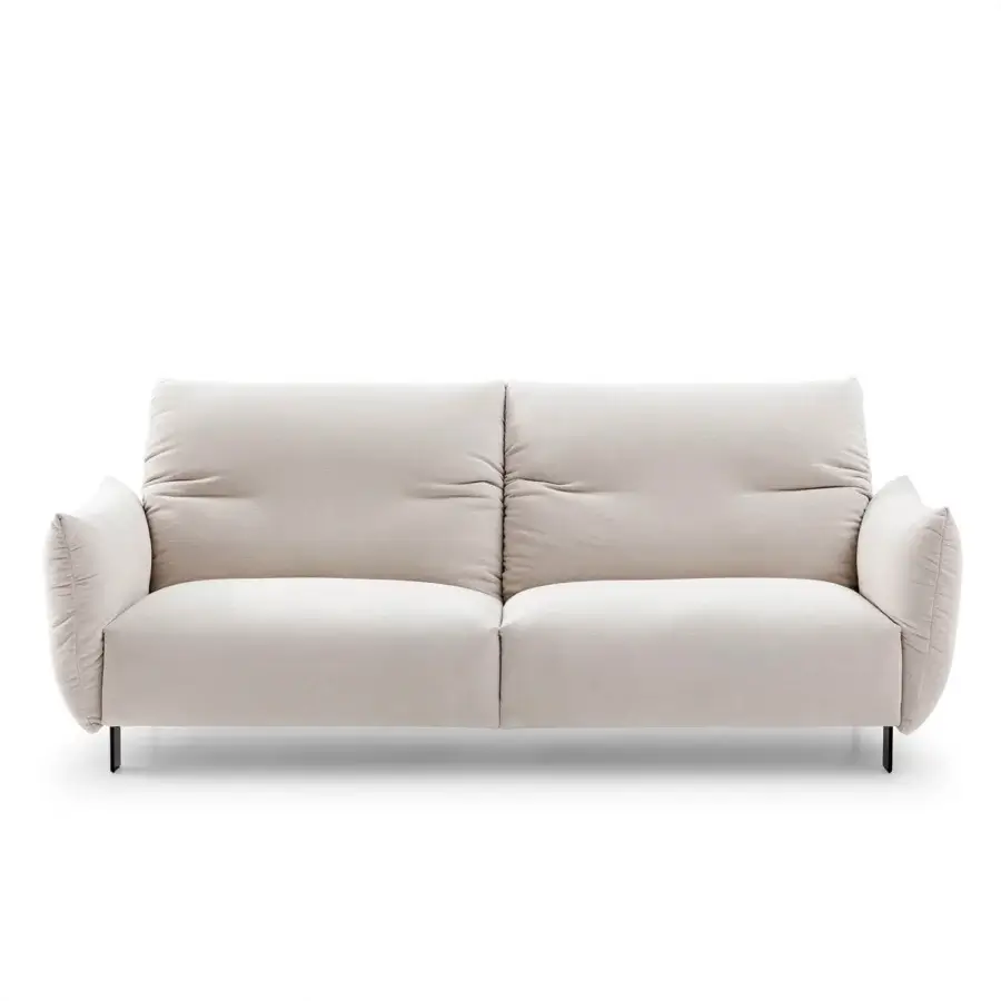 Distinguished Ditre Italia Blum sofa with adjustable backrests and armrests in light beige textile with matte finish