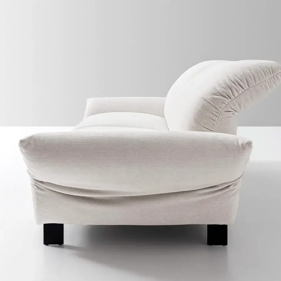 Distinguished Ditre Italia Blum sofa in light beige textile with adjustable backrests and armrests, crafted with a matte finish