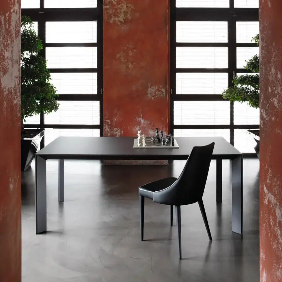 Sophisticated Bontempi Genio extendable table with smooth mechanism and sturdy construction in dark tones