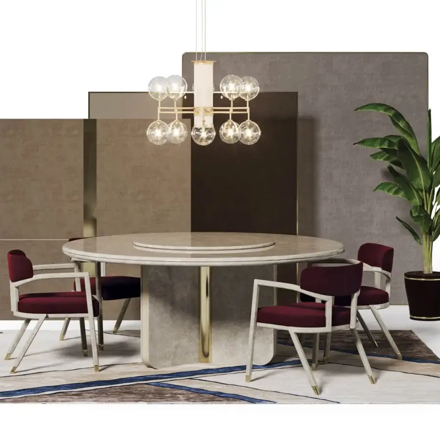 Sophisticated Turri Madison armchair with glossy lacquered solid wood and deep red padding supported by light gold metal feet