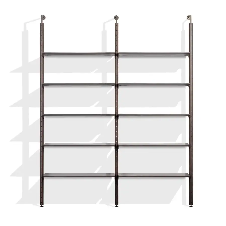 Superior Pacini & Cappellini Octagon bookcase with solid ash structure and matching ash veneered shelves