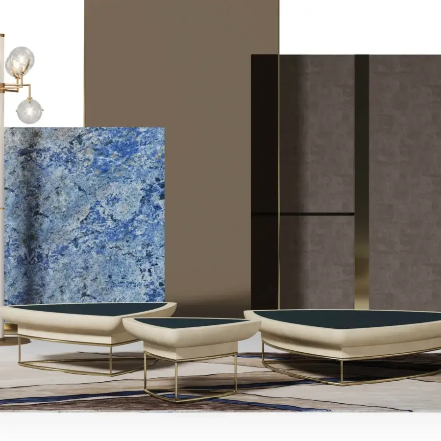 Superior Turri Madison coffee table with glossy lacquered top and refined leather application in creamy tones