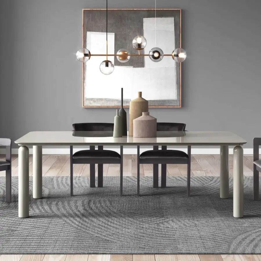 Harmonious Pacini & Cappellini Gio table with a light cream wooden base and glossy wood top crafted in Italy