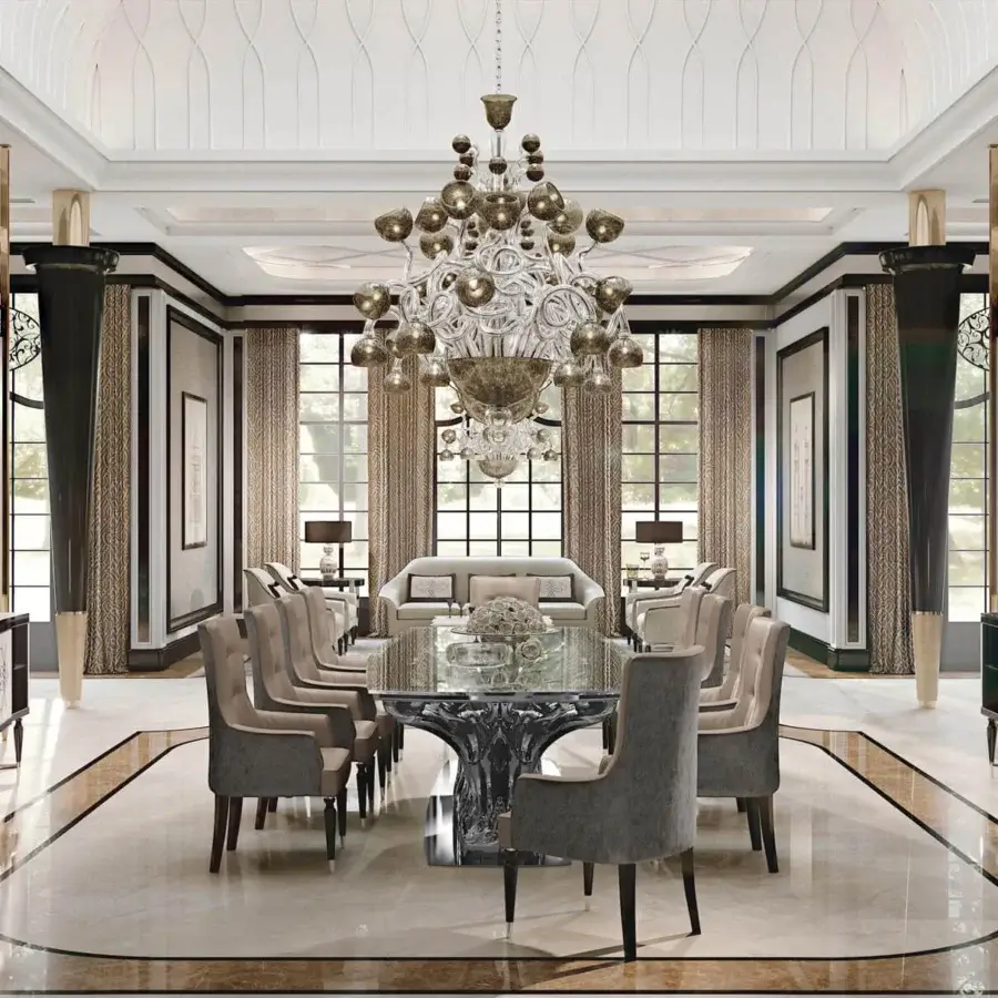 Distinguished BelMondo by Bellotti Ezio Ficus table with sculpted base and clear glass top crafted in dark tones