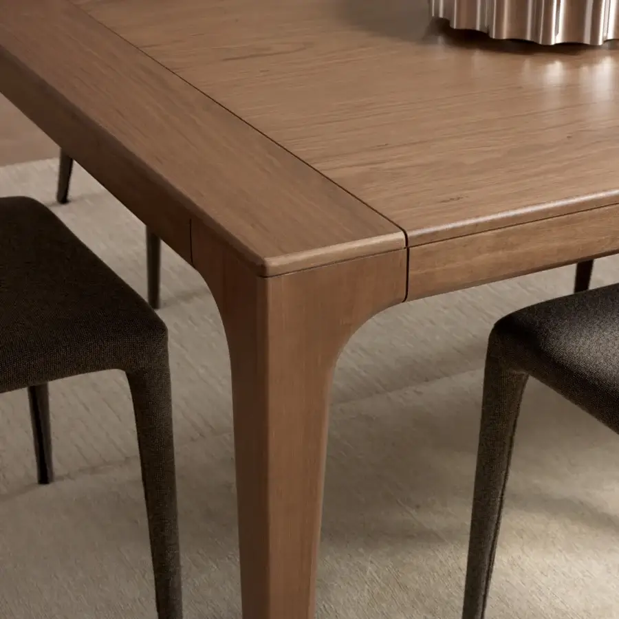 Distinguished Pacini & Cappellini Fashion table crafted in solid ash with wood veneered ash and a medium brown finish