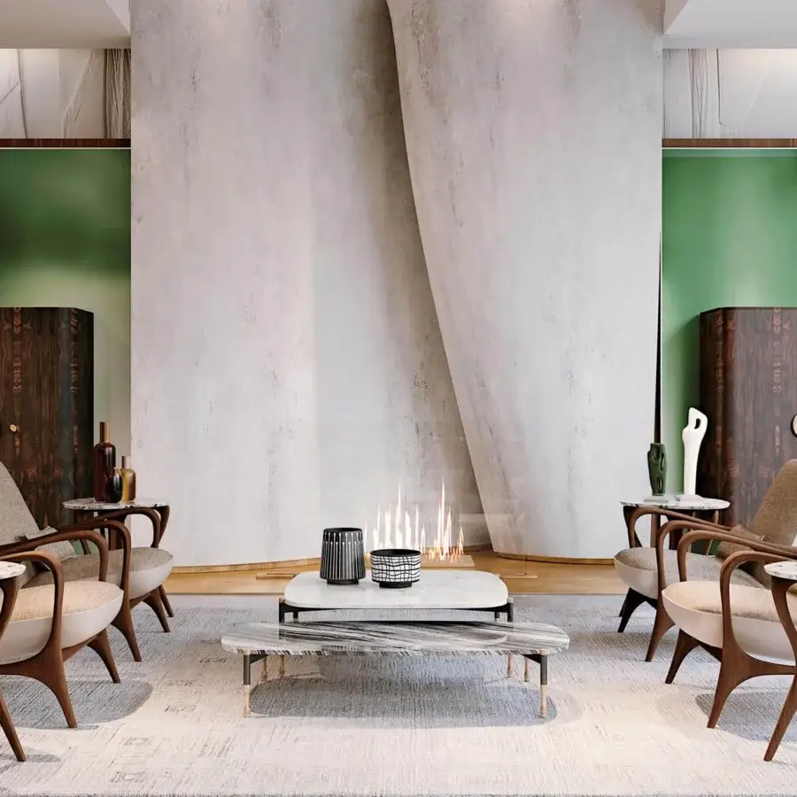 Superior BelMondo by Bellotti Ezio Zeus bar cabinet with dark wood and glossy finish exhibiting harmonious textures