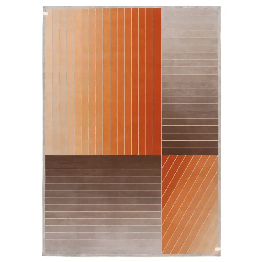 Lavish Turri Madison rug with gradient transitions in wool and silk presenting a smooth, geometric design
