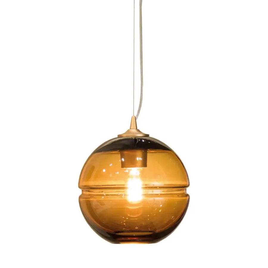 Distinguished Turri Madison lamp with bronze glass and warm amber hue crafted in Italy