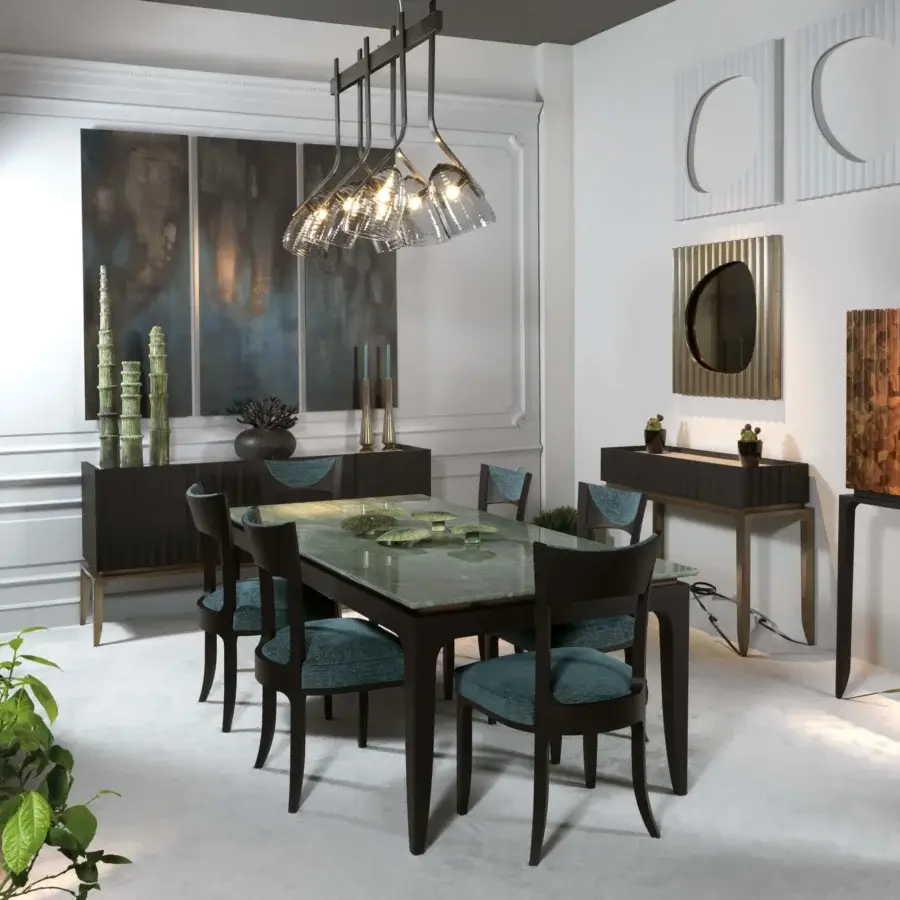 Superior BelMondo by Bellotti Ezio Auriga sideboard crafted in dark wood with lighter edges and satin finish