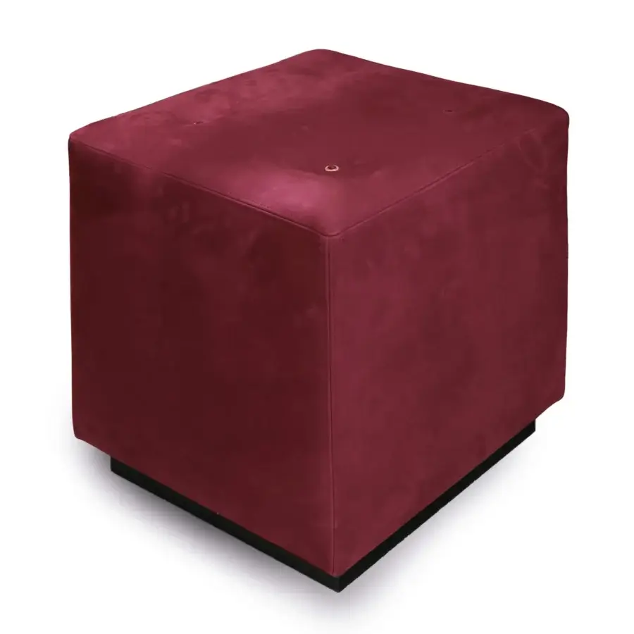 Distinguished BelMondo by Bellotti Ezio Frine ottoman in deep burgundy textile with a subtly textured matte finish