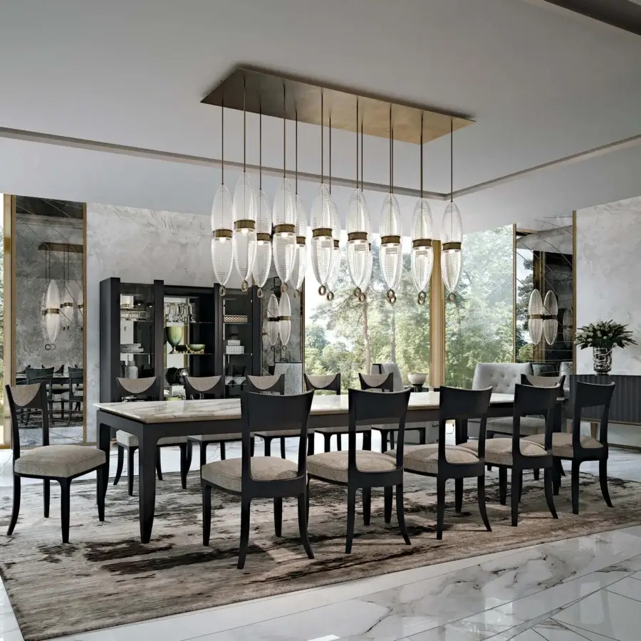 Distinguished BelMondo by Bellotti Ezio Auriga glass cabinet with gold hardware and dark matte finish crafted in Italy