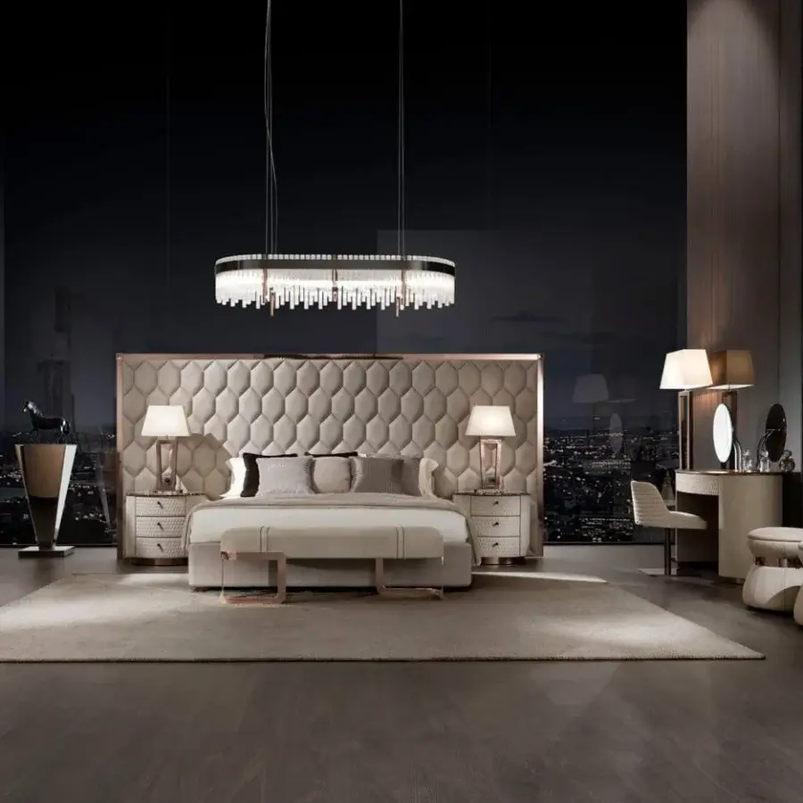 Superior DV Home Collection Envy Column suspension lamp with shining stainless steel and clear glass rods crafted in Italy