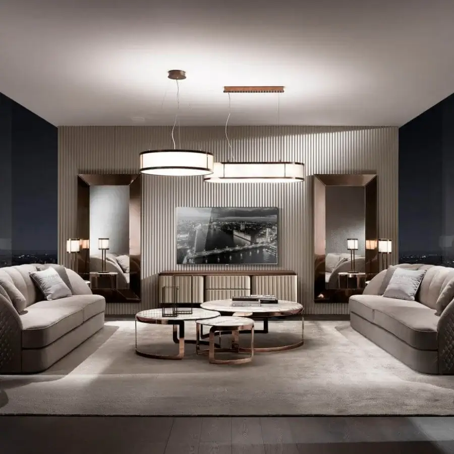 Refined DV Home Collection Coco side table with Frappuccino marble top and high-end steel base
