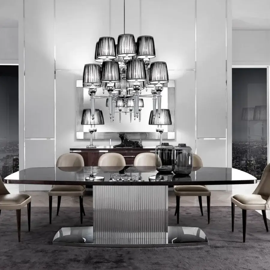 Distinguished DV Home Collection Windsor mirror with multilayered structure and natural beveled stainless steel frame