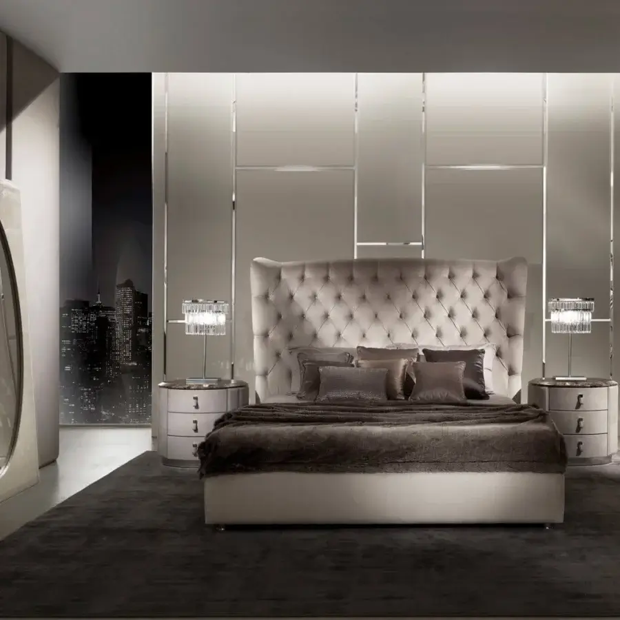 Distinguished DV Home Collection Byron lamp with shining chrome structure and bevelled glass pendants exhibiting a reflective glow