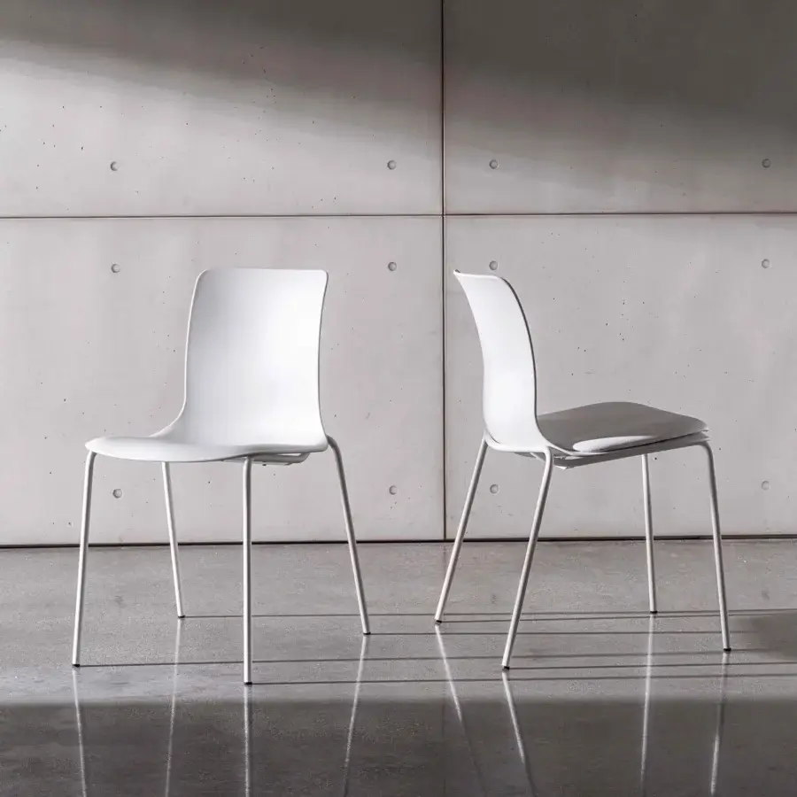 Exceptional Sovet Italia Olly chair embodies beauty in simple form with smooth curved lines and a matte finish