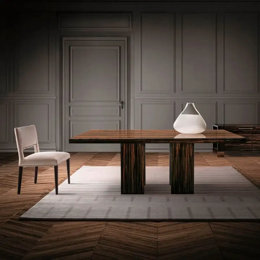 Superior Costantini Pietro Air table crafted with beech wood and high-gloss ebony finish displaying rich dark brown tones