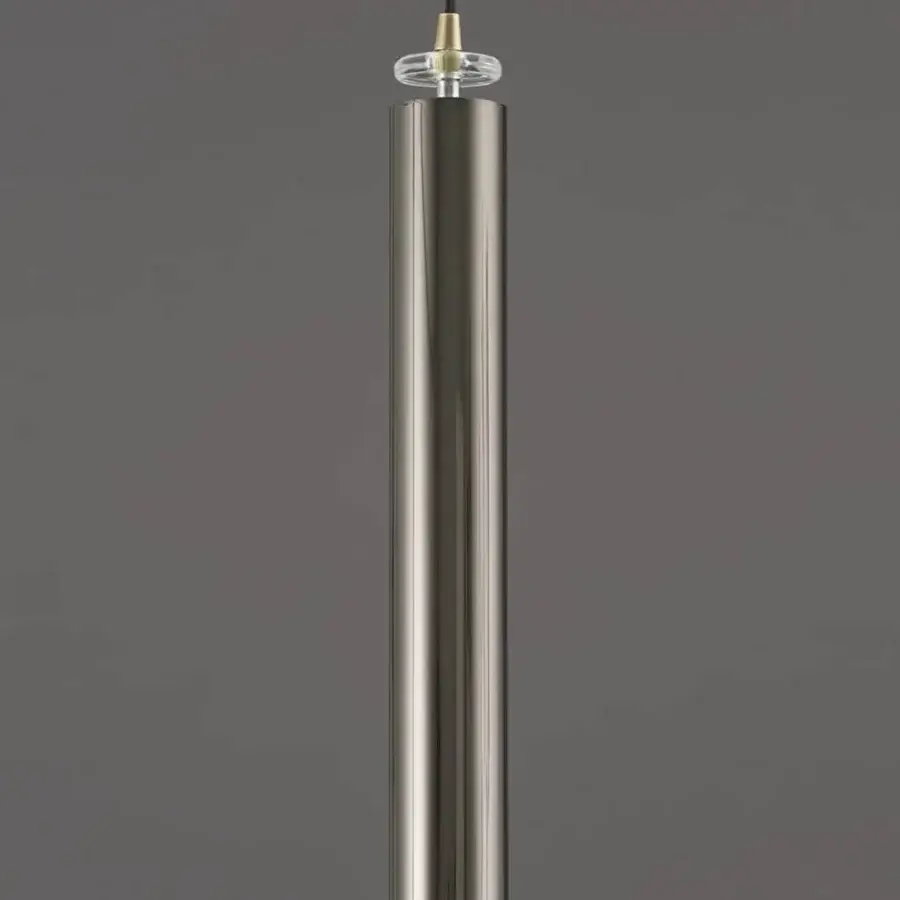 Elegant Italamp Stile suspension lamp with iron grey metal and clear crystal detail crafted in Italy