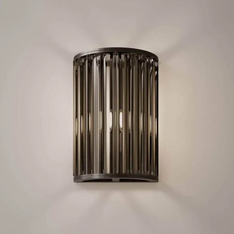 Distinguished VENICEM Crown Wall Lamp crafted in metal with a captivating cage-like design and matt black nickel finish