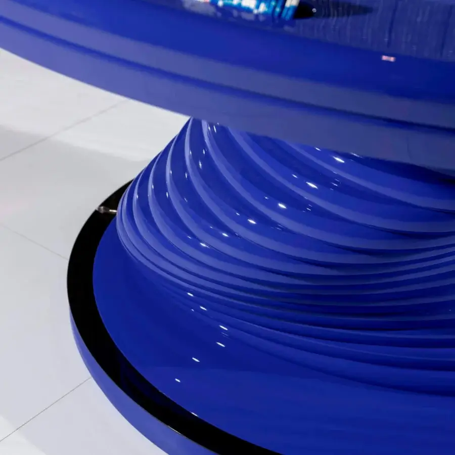 Innovative Vismara Mirabilia poker table for six players with Circus-style printed microfiber and soft-touch lacquered edge built with a rotating bar