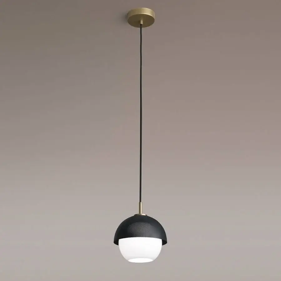 Elegant VENICEM Urban Suspension lamp with a burnished brass structure, perforated metal, and white Murano blown glass diffuser