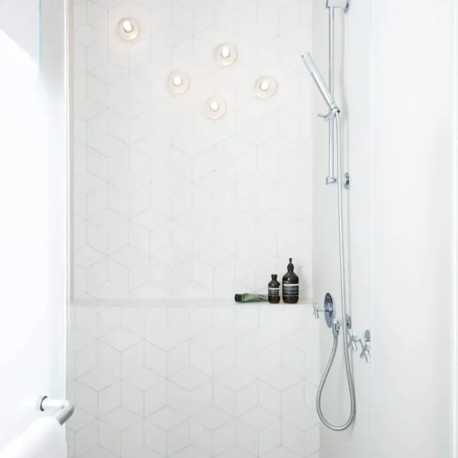 Elegant Bocci 14 Surface Mount wall lamp with cast glass half-sphere and frosted cylindrical void in white finish