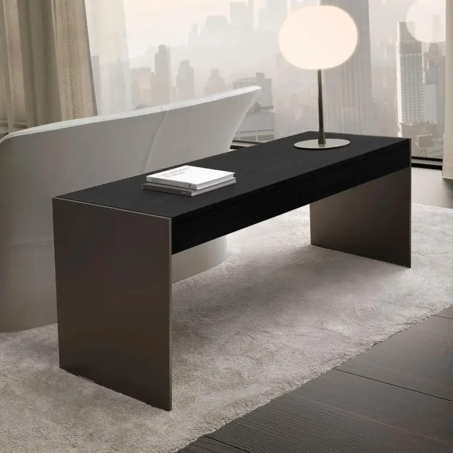Distinguished 4 Mariani Milano console crafted in dark brown Santos Rosewood with a matte finish