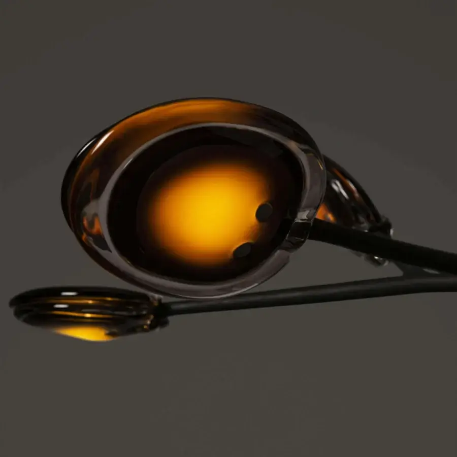 Captivating Bocci 16 Armature ceiling lamp with sequentially layered molten glass in warm amber and golden tones with a glossy finish