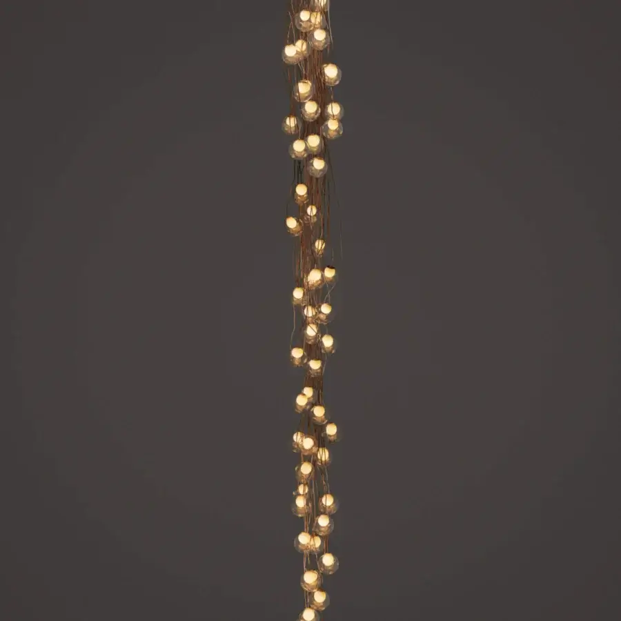 Exceptional Bocci 28 Copper suspension lamp crafted in clear glass with delicately branching matte copper rods registering natural weathering