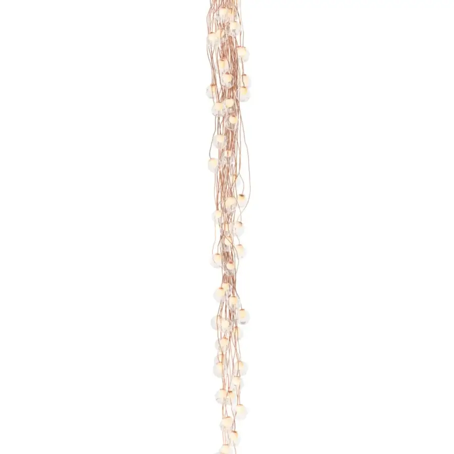 Superior Bocci 28 Copper suspension lamp crafted in clear glass with a natural copper tubing network and developing patina
