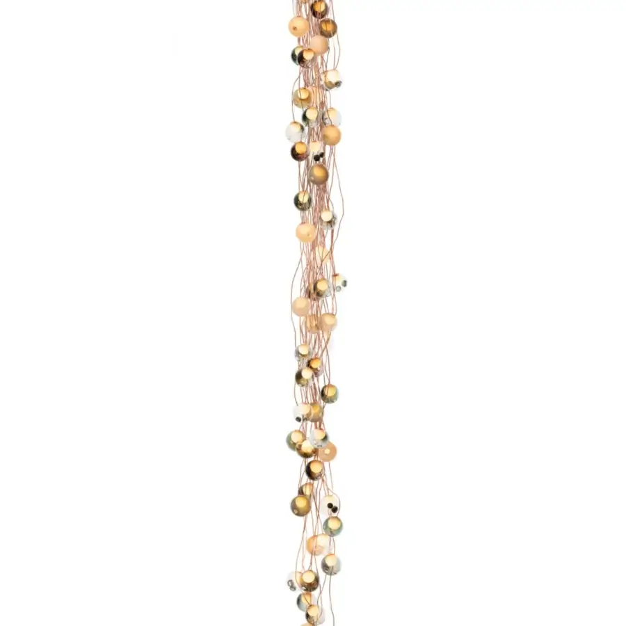 Distinguished Bocci 28 Copper suspension lamp crafted in clear glass spheres with delicate natural copper wiring and a developing patina