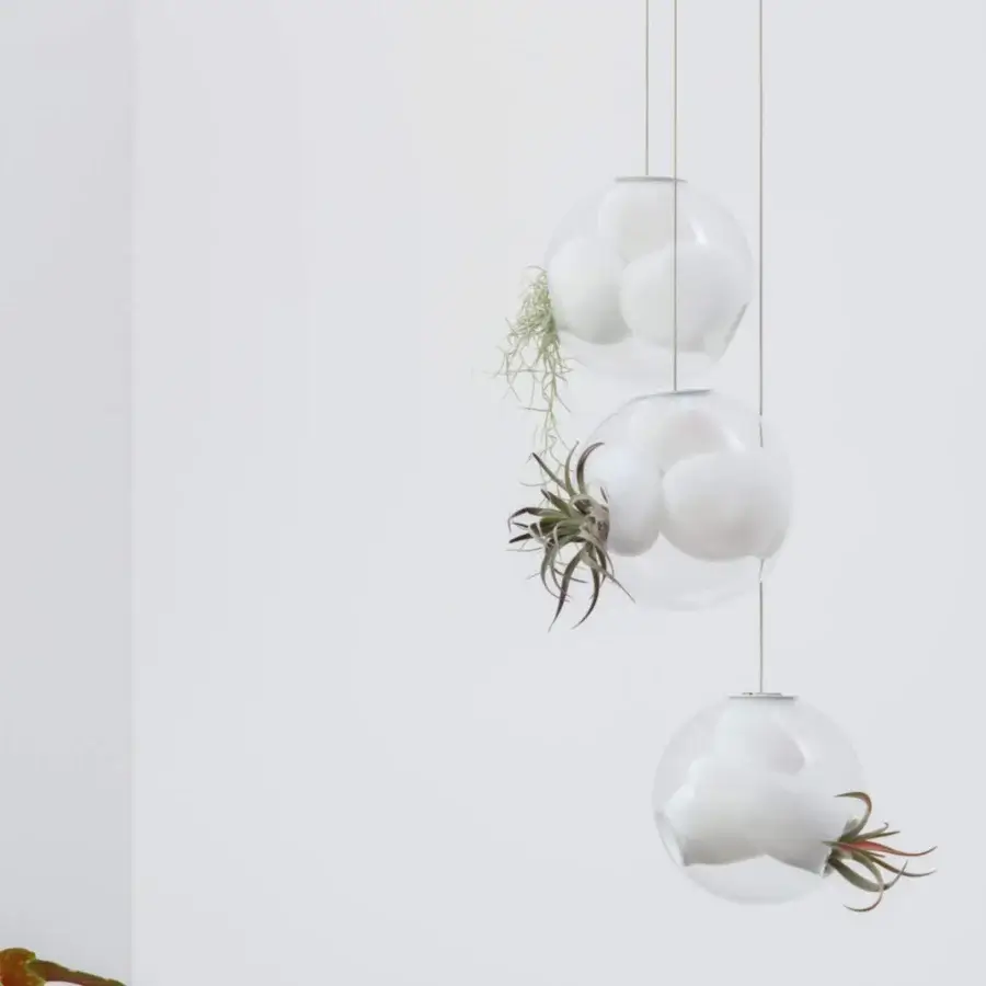 Distinguished Bocci 38V Suspension Lamp with clear glass exterior and milk white interior, crafted in a gel-filled environment