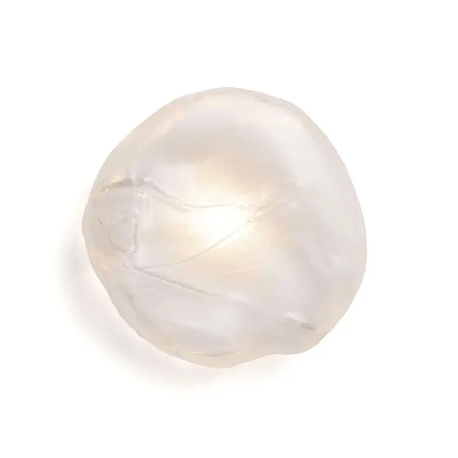 Exceptional Bocci 73 wall/ceiling lamp with hand-blown glass and ceramic fabric, exhibiting a creamy white satin finish