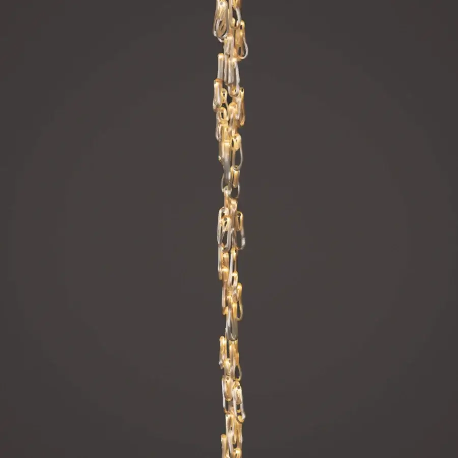 Elegant Bocci 87 Random suspension lamp crafted in warm amber and golden gradients with a muted silver metallic structure