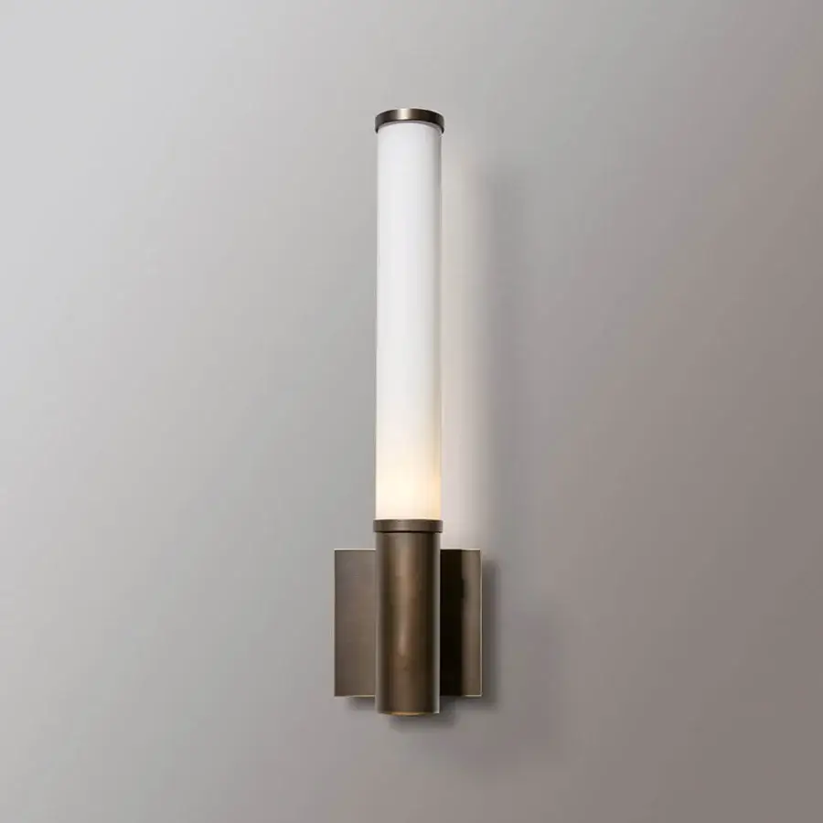 Elegant VENICEM Root One wall lamp crafted in dark burnished brass with a refined white Murano blown glass diffuser and satin finish