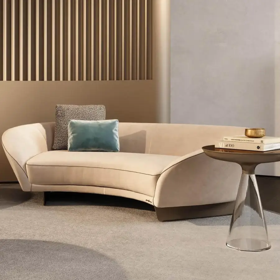 Exceptional Reflex Accademia side table with dark brown composite top and conical Murano glass base crafted in brass