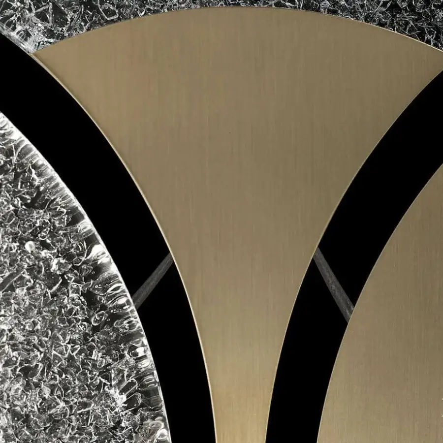Exclusive Barovier&Toso Tuileries wall lamp crafted in textured silver/gray Murano glass with a gold-toned metallic structure