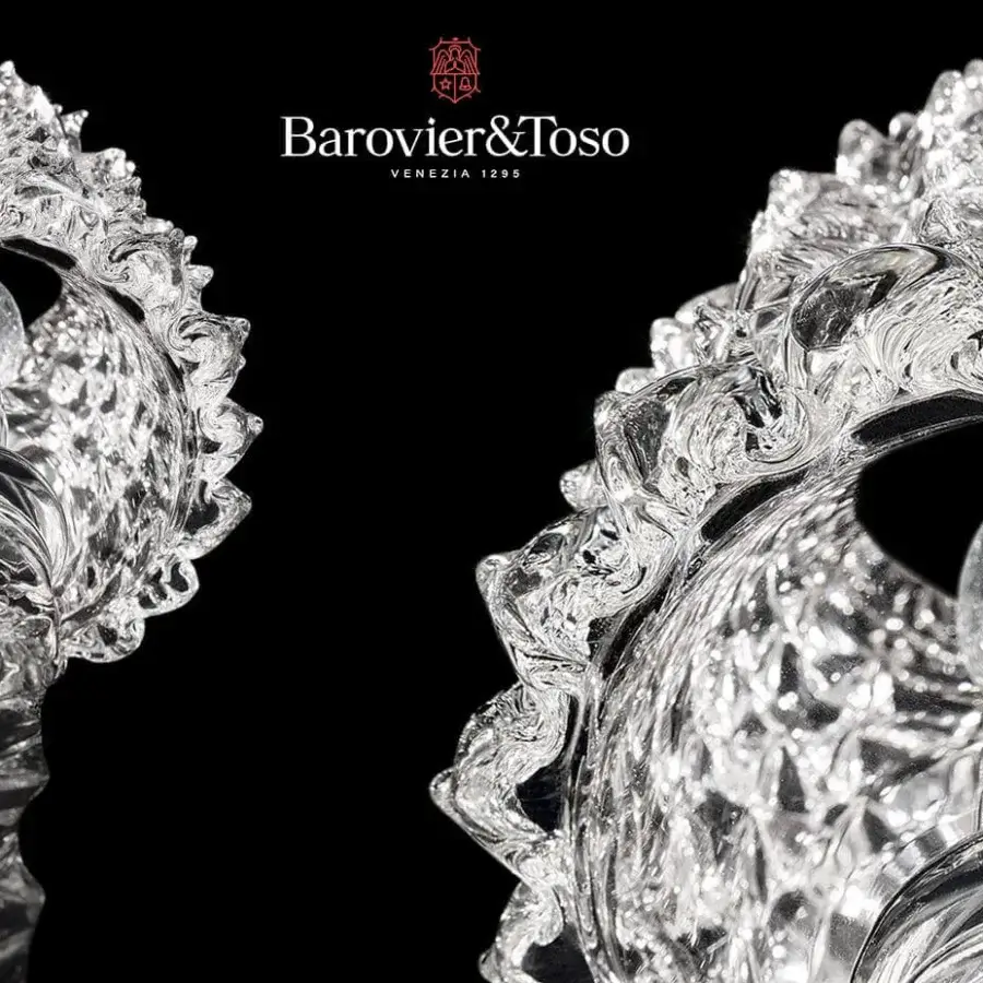 Superior Barovier&Toso Florian chandelier crafted in clear Venetian crystal with a polished chrome finish
